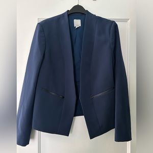 Halogen Navy Blazer With Zippers Sz M
